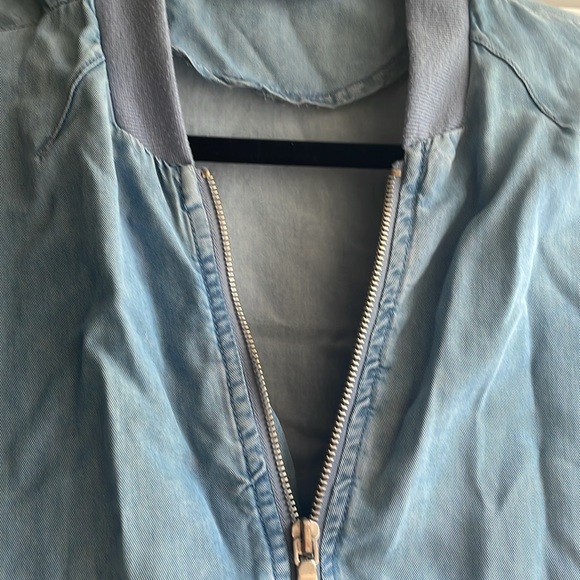 Soft blue jean chambray bomber jacket - Picture 3 of 6